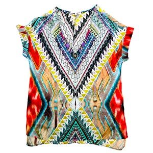 Lavender Brown | Boho Print Silk Top